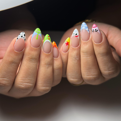 Cowgirl Western Press On Nails, Woody Buzz Alien Cow Print Nails, Cute Cartoon Nail Set
