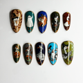 Cute Halloween Goose Press On Nails, Ghost Witch Pumpkin Nails, Funny Spooky Nails, Hand