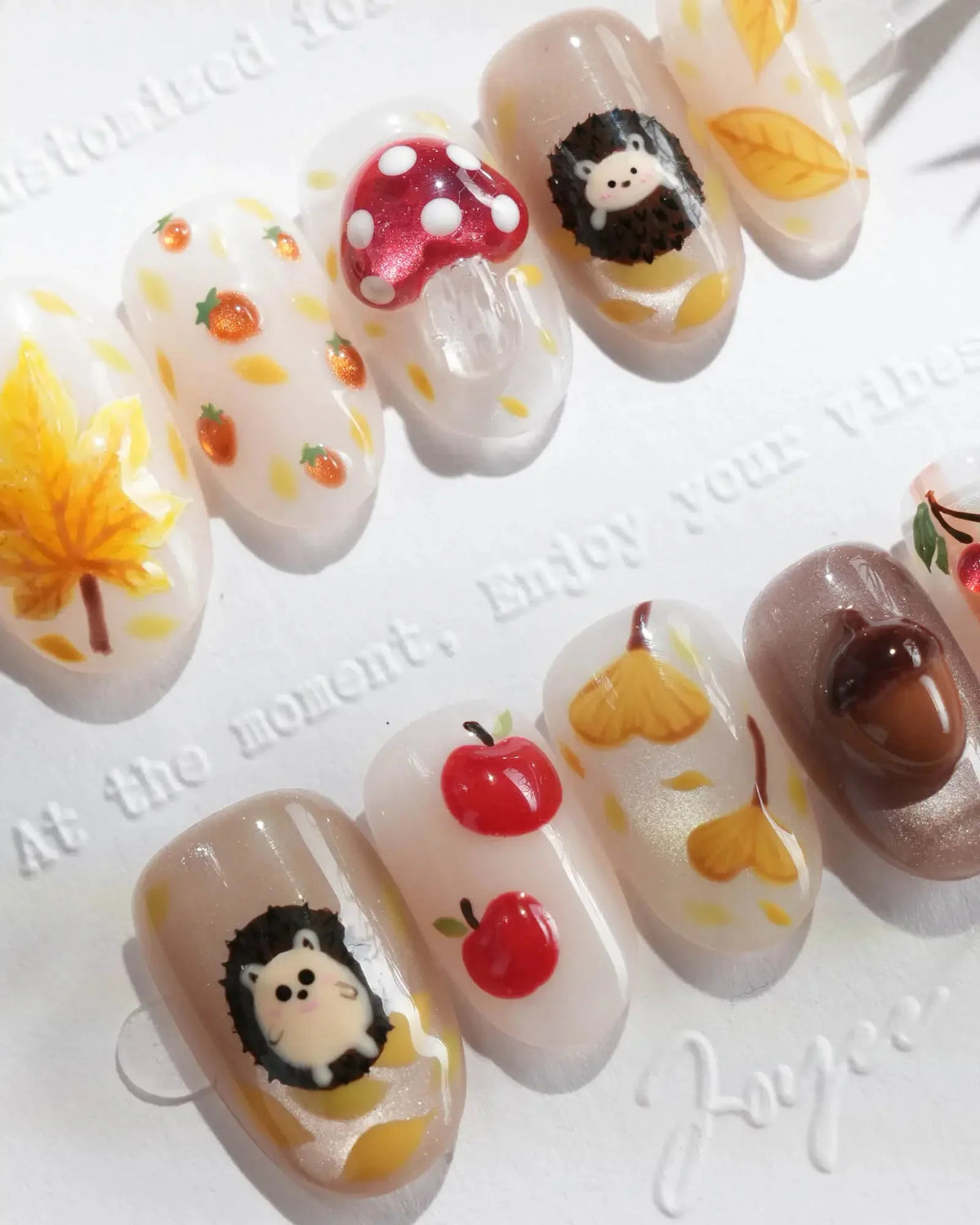 Cute Hedgehog Reusable Press On Nails