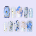 Azuralis Blue Handmade Reusable Press On Nails