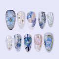 Azuralis Blue Handmade Reusable Press On Nails