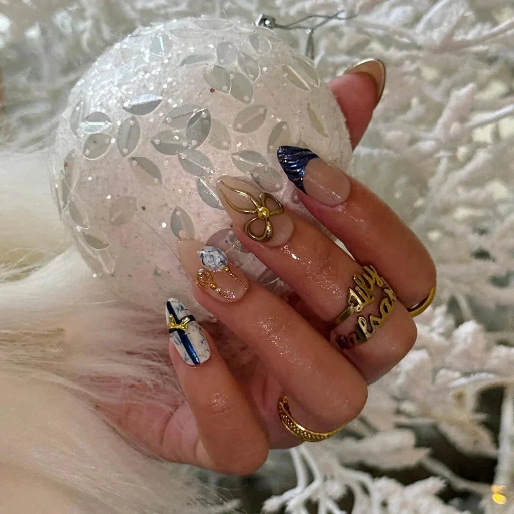 Azure Muse Blue Handmade Press On Nails