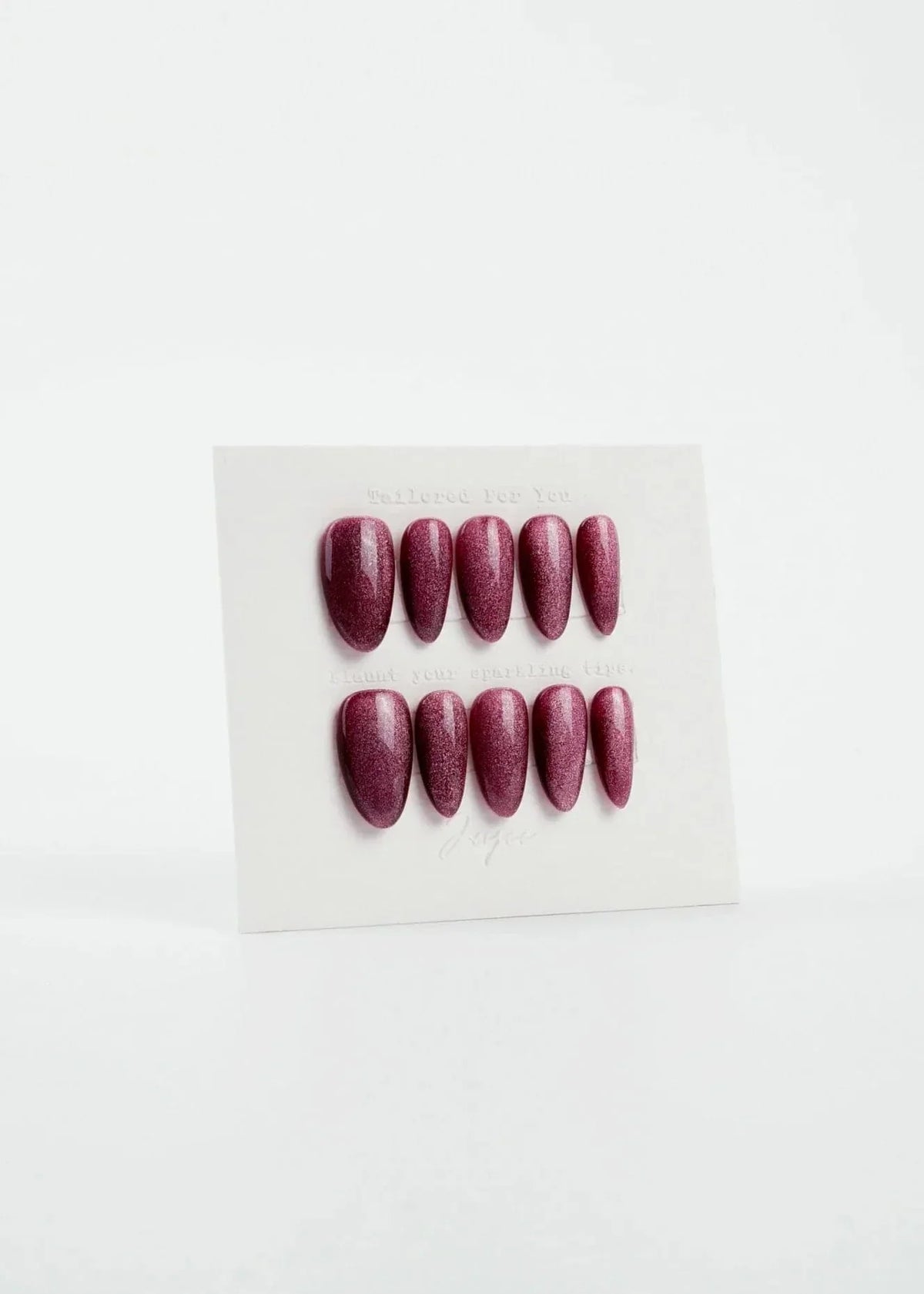 Ruby Red Cat Eye Reusable Press On Nails