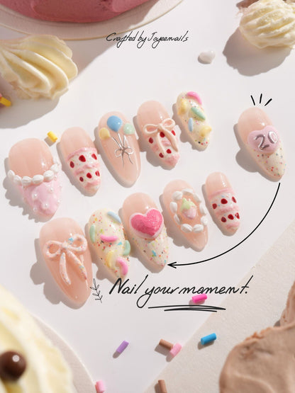 Birthday Party Reusable Press On Nails