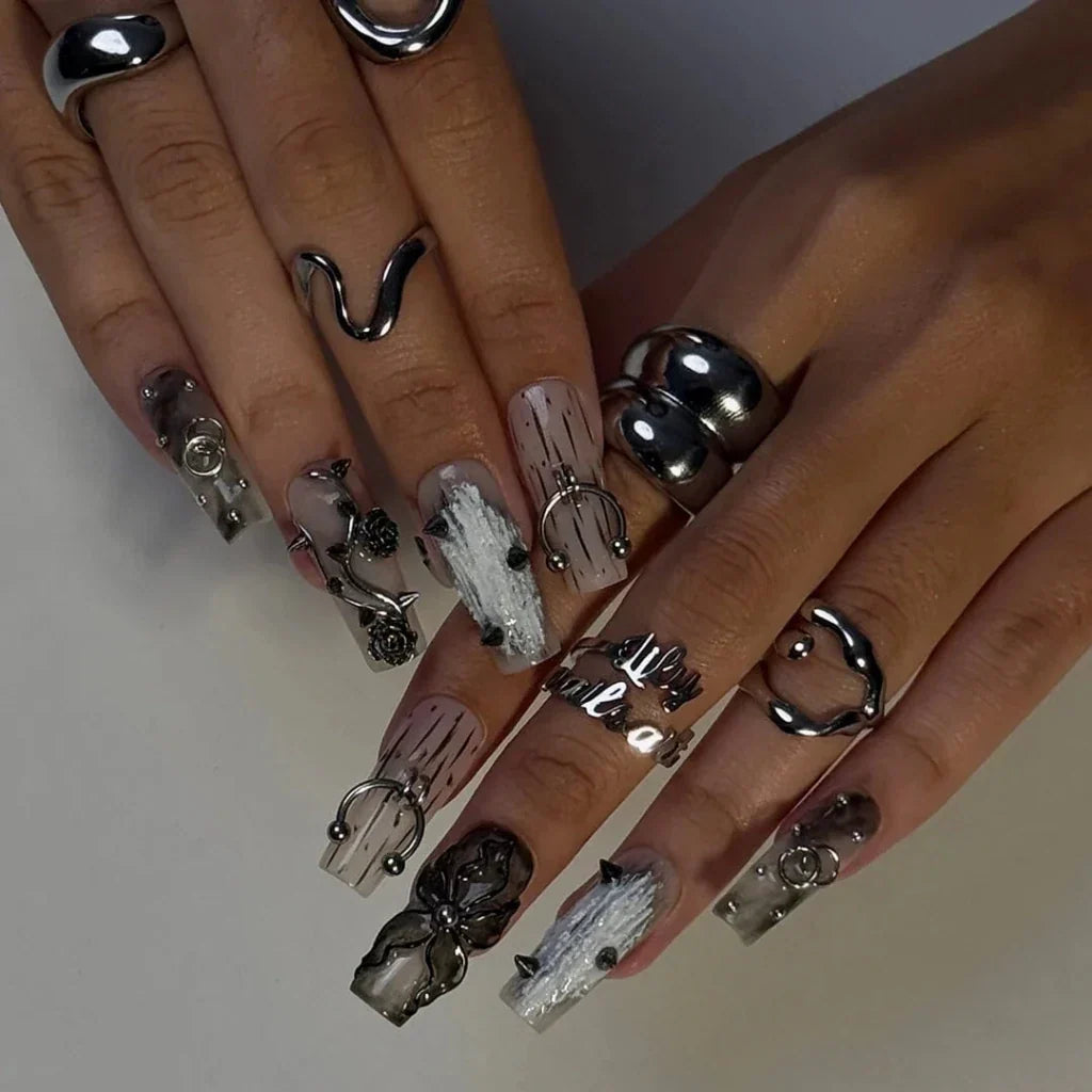 Black Widow Gothic Handmade Press On Nails