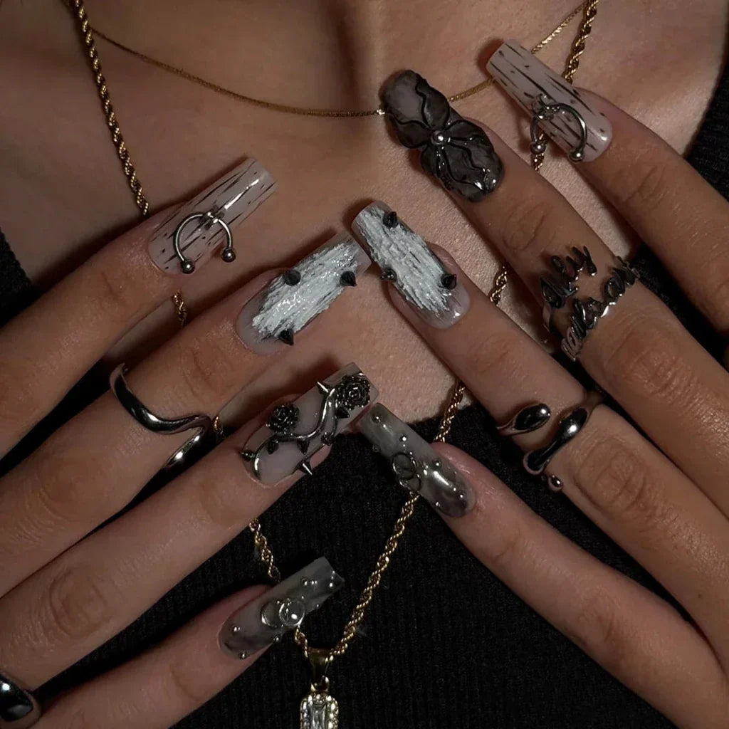 Black Widow Gothic Handmade Press On Nails