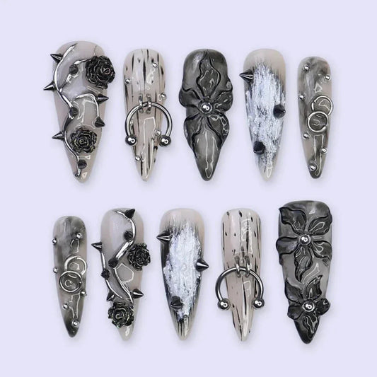 Black Widow Gothic Handmade Press On Nails