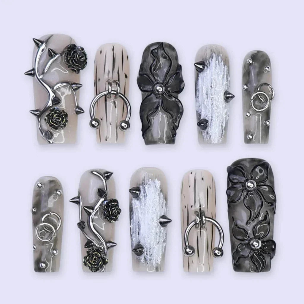 Black Widow Gothic Handmade Press On Nails