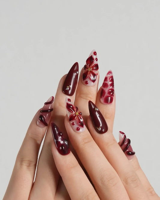 Bloody Kiss Reusable Press On Nails