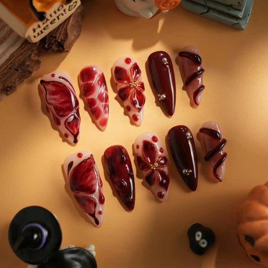 Bloody Kiss Reusable Press On Nails