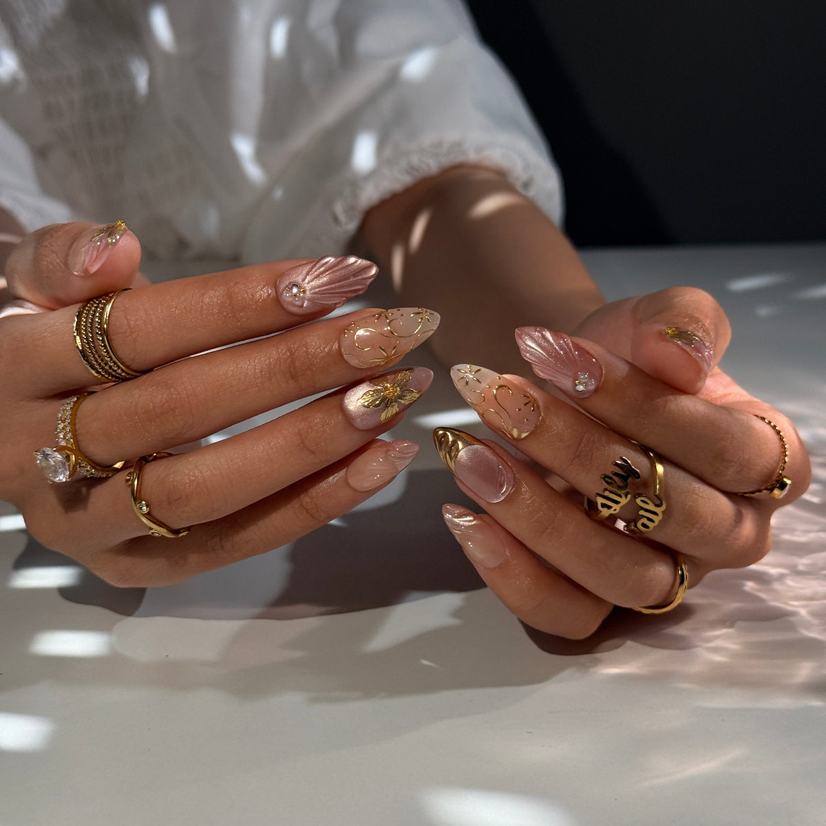 Blushing Satin Pink Handmade Press On Nails