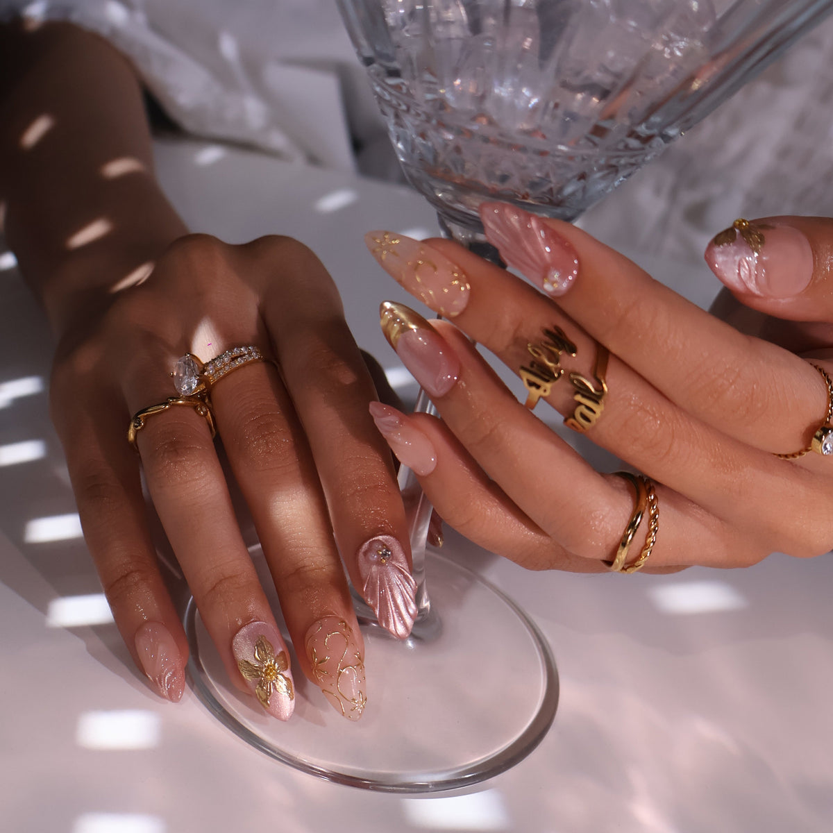 Blushing Satin Pink Handmade Press On Nails