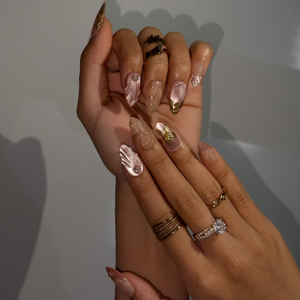 Blushing Satin Pink Handmade Press On Nails