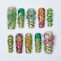 Botanica Green Handmade Press On Nails