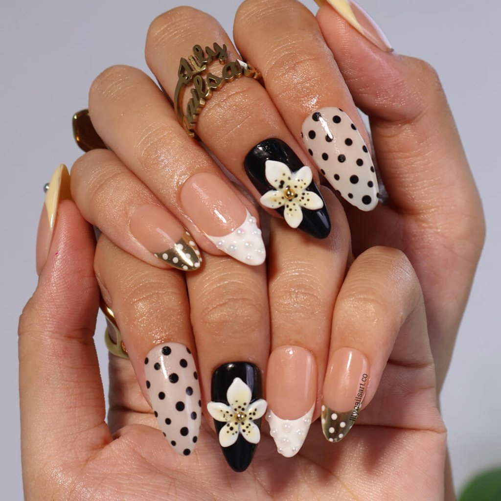 Butter Belle Black White Press On Nails