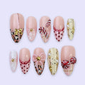 Candy Bow Pink Handmade Press On Nails