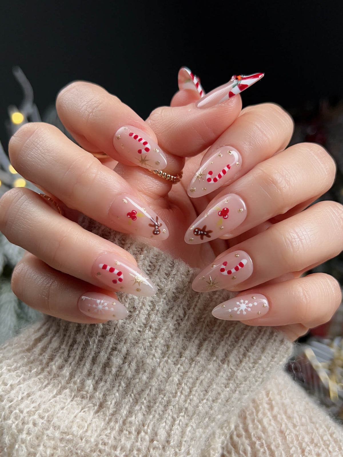 Candy Holiday Reusable Press On Nails