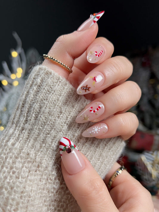 Candy Holiday Reusable Press On Nails