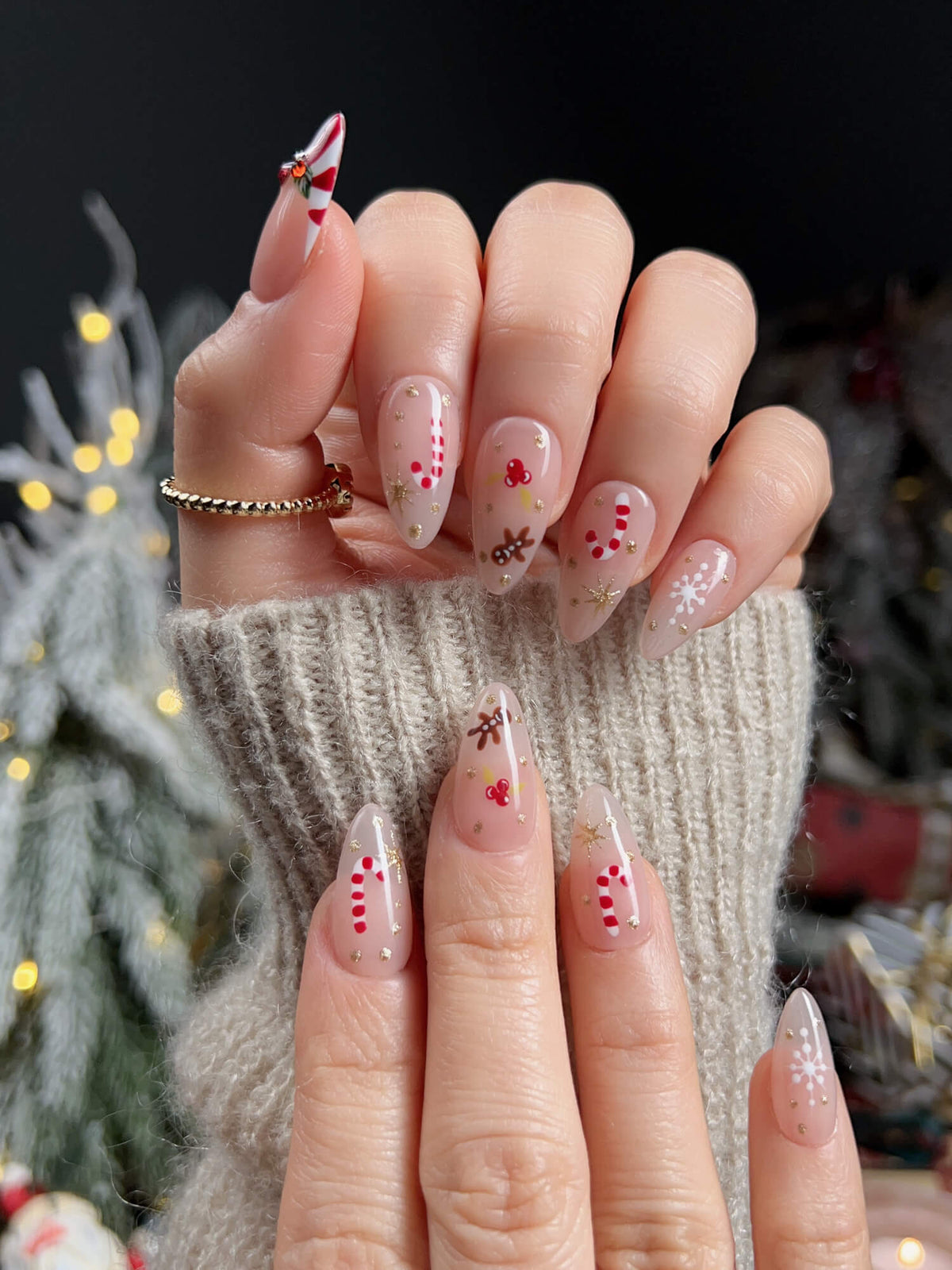 Candy Holiday Reusable Press On Nails