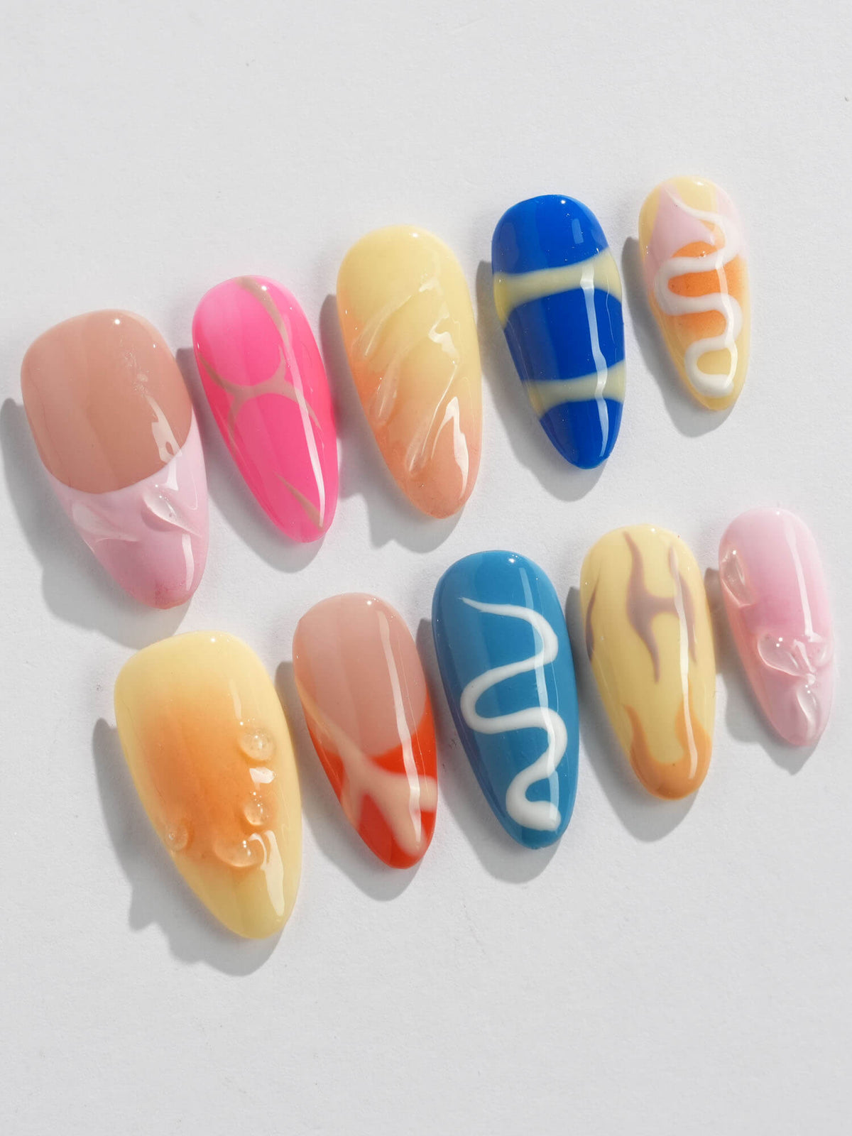 Candy Pop Colored Reusable Press On Nails