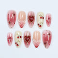 Cherry Heart Red Handmade Press On Nails