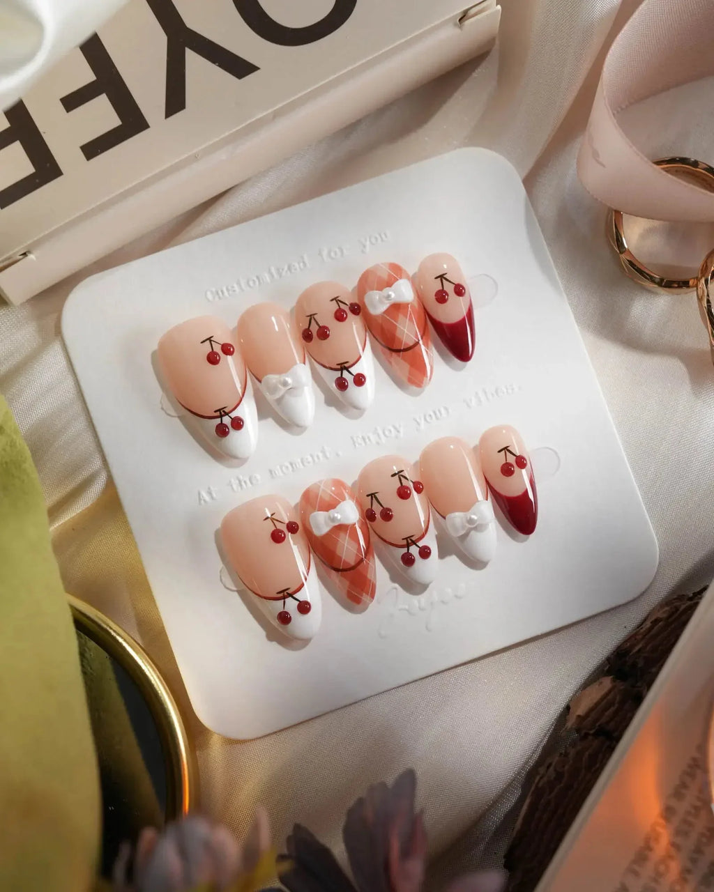 Cherry Miss Reusable Press On Nails