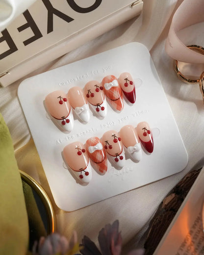 Cherry Miss Reusable Press On Nails