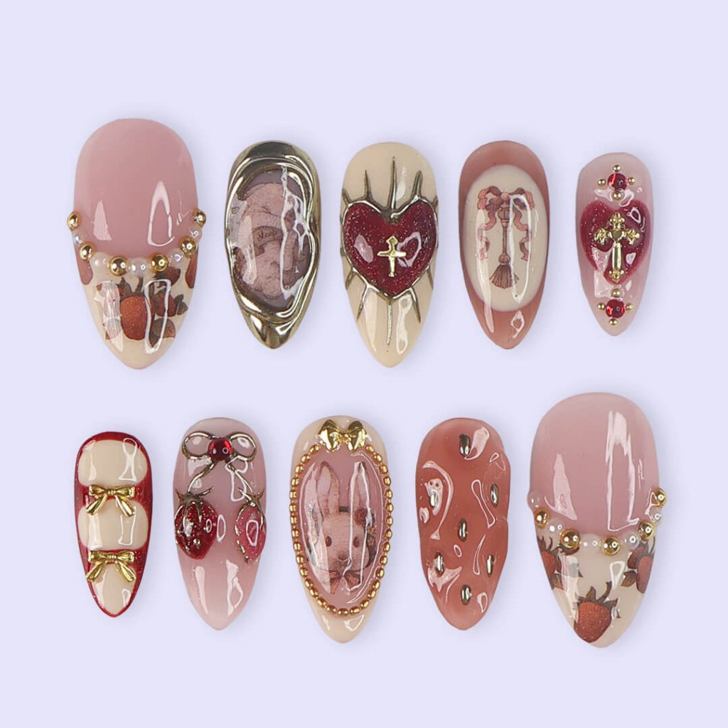 Cherryberry Red Handmade Press On Nails
