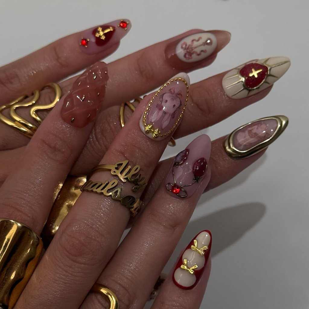Cherryberry Red Handmade Press On Nails