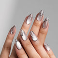 Chrome lines Reusable Press On Nails