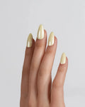 Chrome Butter Yellow Reusable Press On Nails