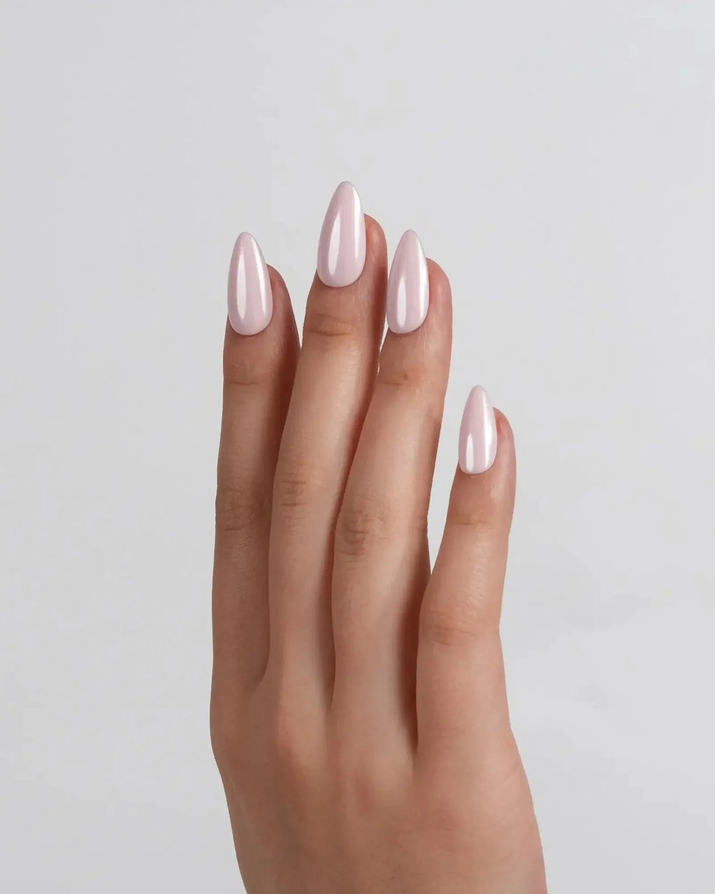 Chrome Soft Pink Reusable Press On Nails