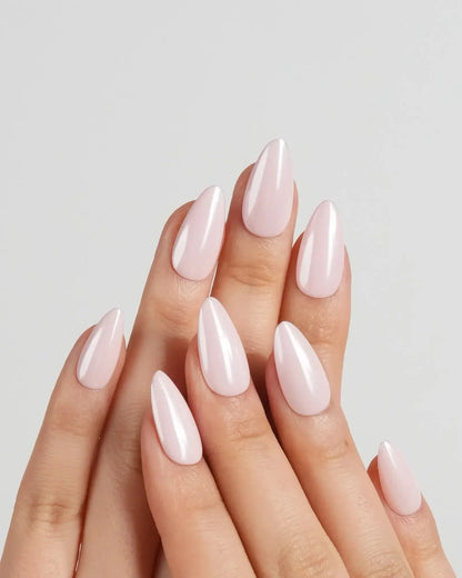 Chrome Soft Pink Reusable Press On Nails