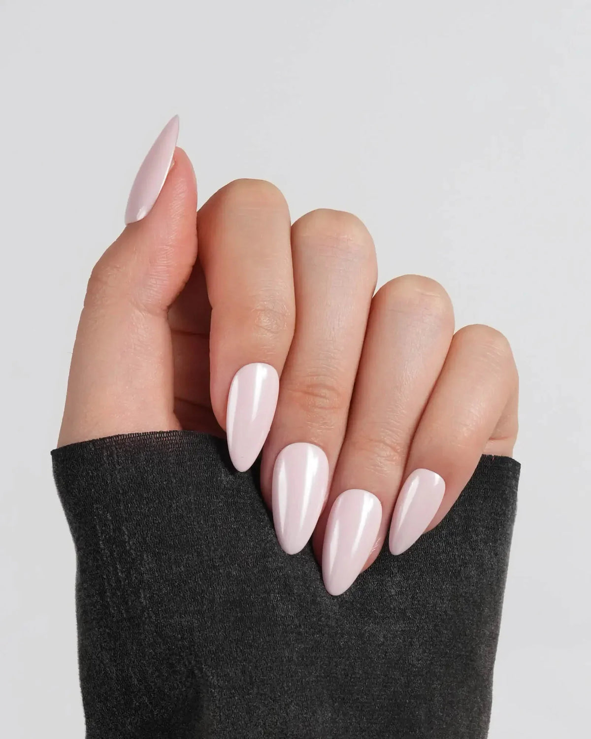 Chrome Soft Pink Reusable Press On Nails