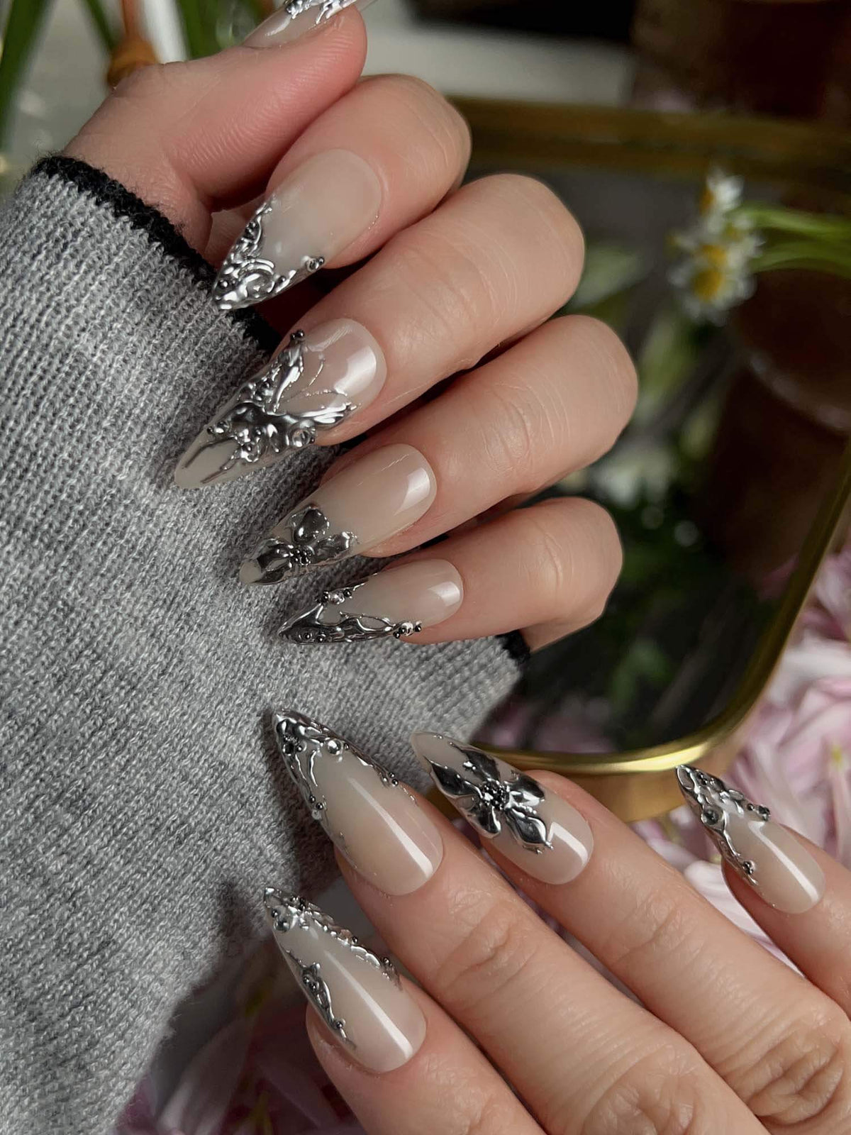 Chrome Rebellion Reusable Press On Nails