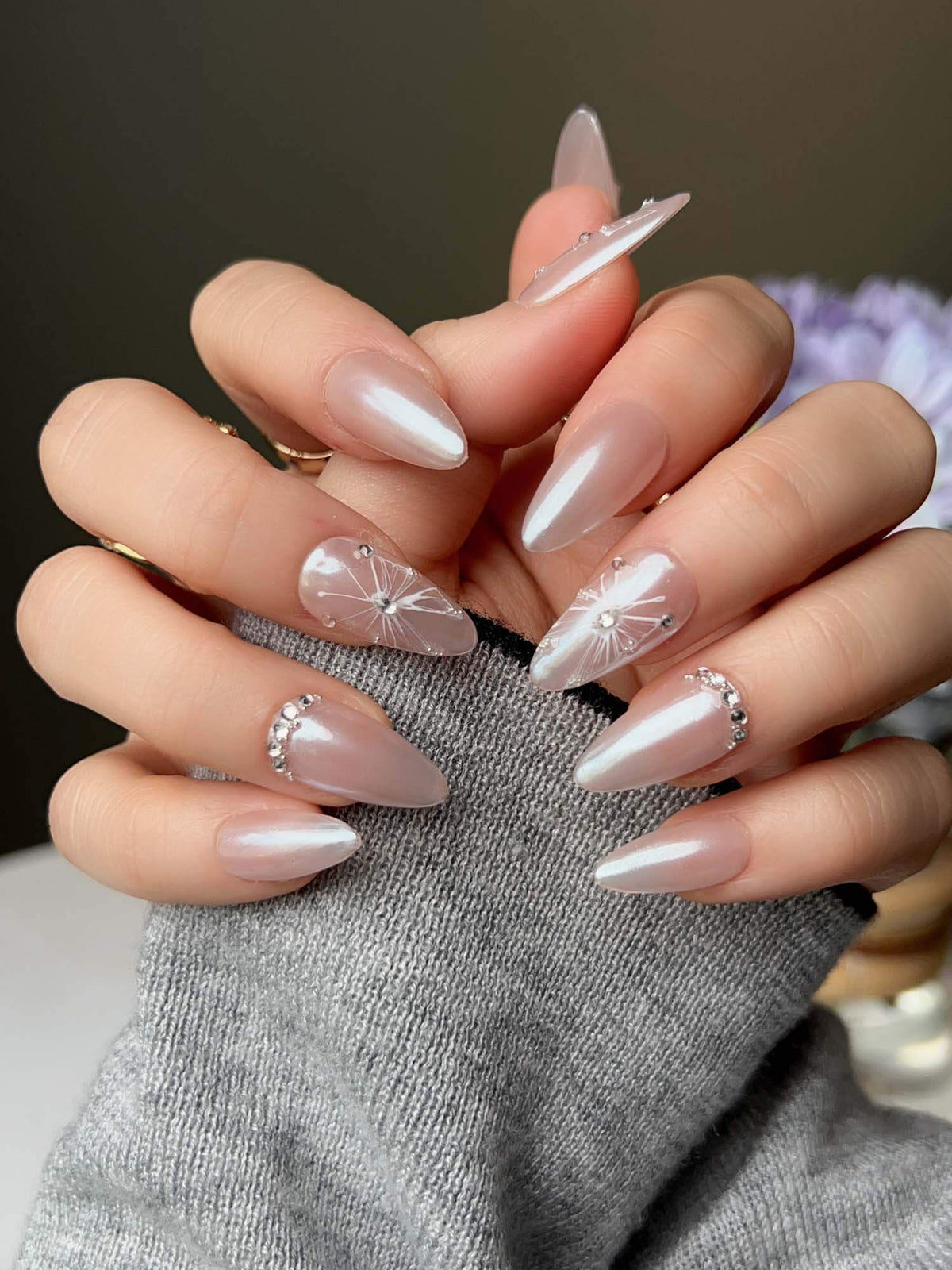 Chrome Wings Reusable Press On Nails