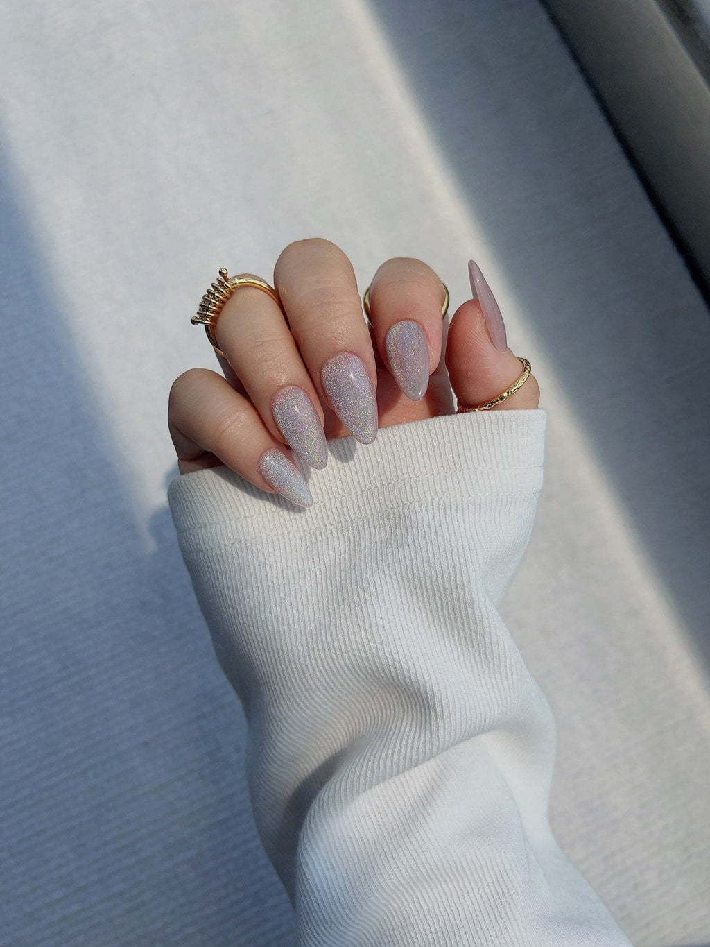 Clean Rainbow Cat Eye Reusable Press On Nails