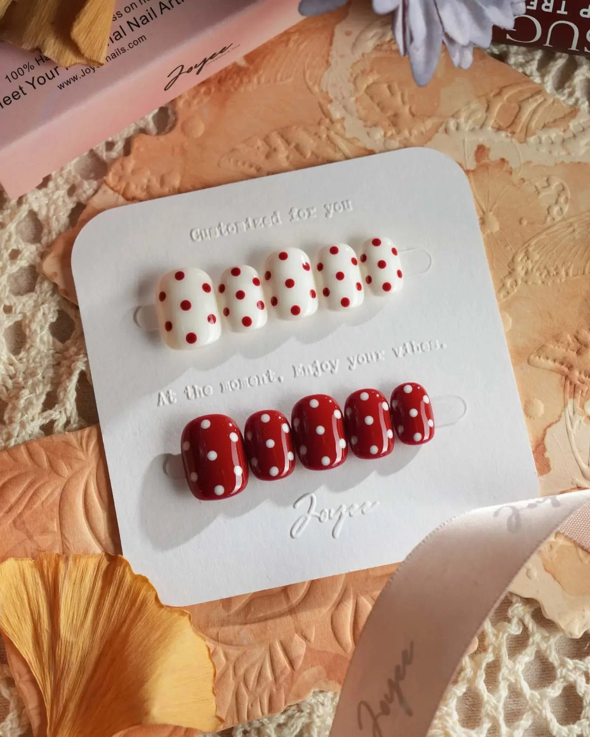 Creamy Cherry Reusable Press On Nails