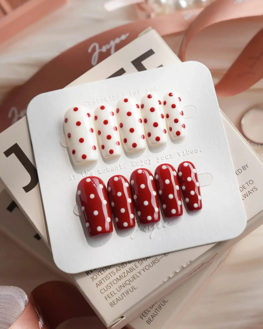 Creamy Cherry Reusable Press On Nails