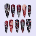 Crimson Sin Red Gothic Handmade Press On Nails