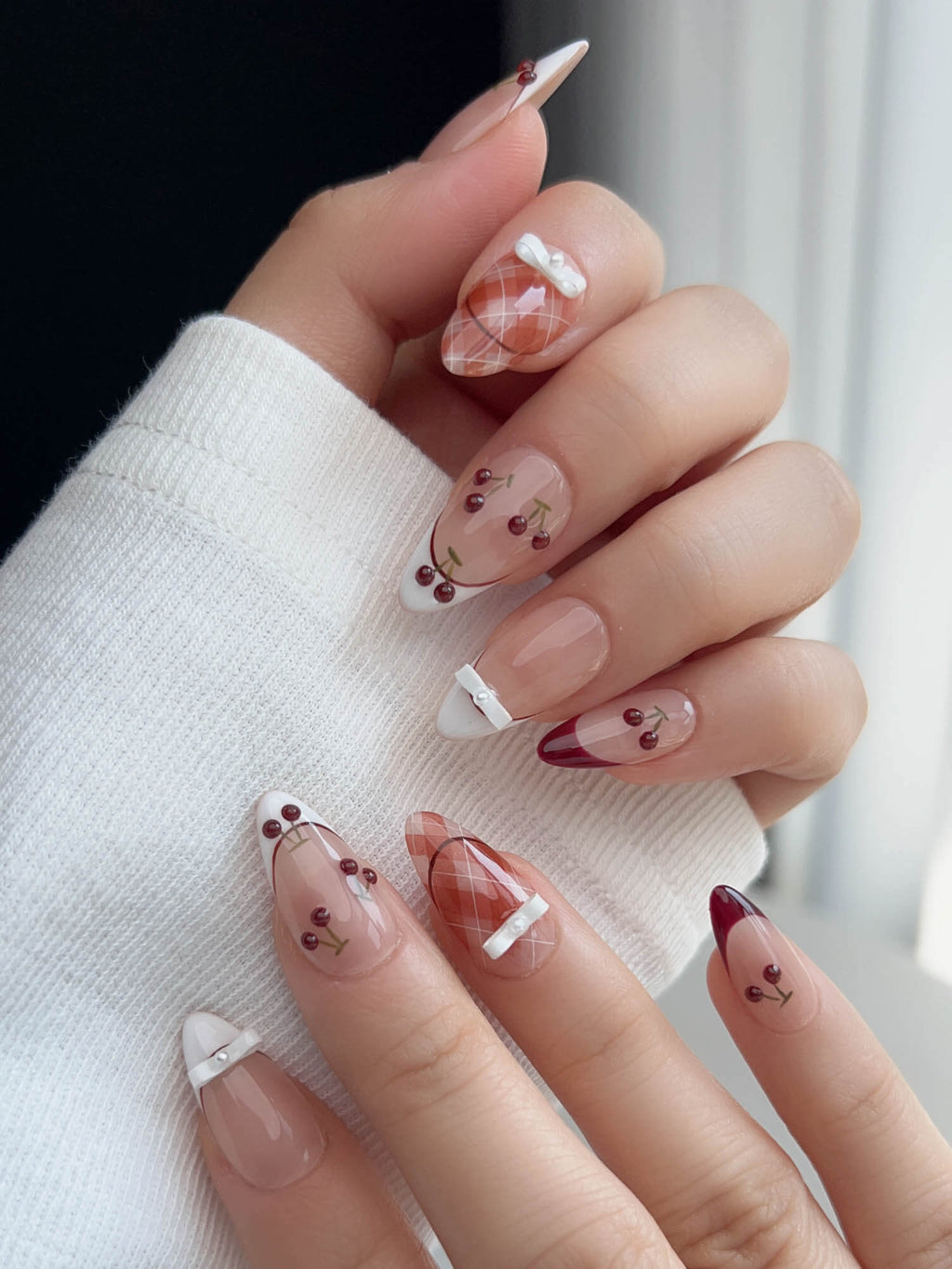 Cherry Miss Reusable Press On Nails