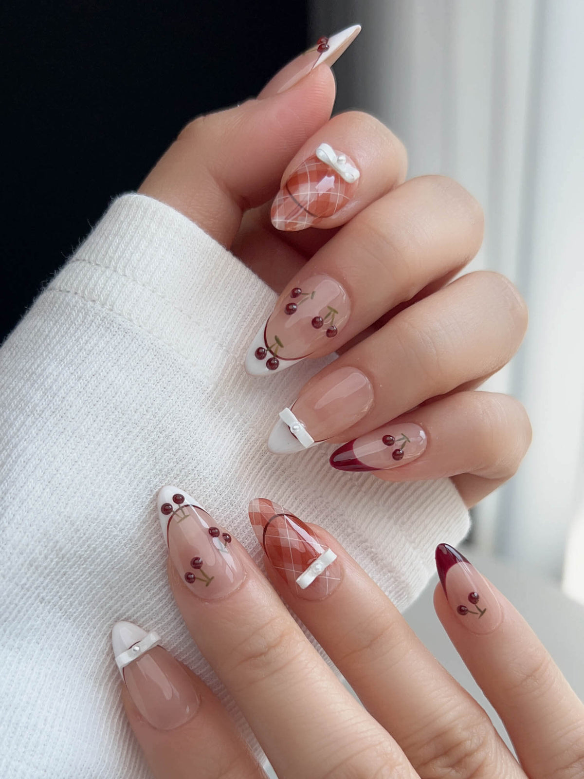 Cherry Miss Reusable Press On Nails