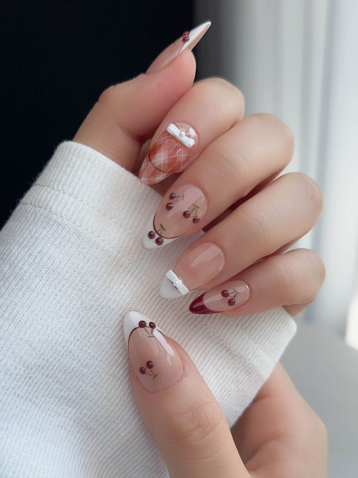 Cherry Miss Reusable Press On Nails
