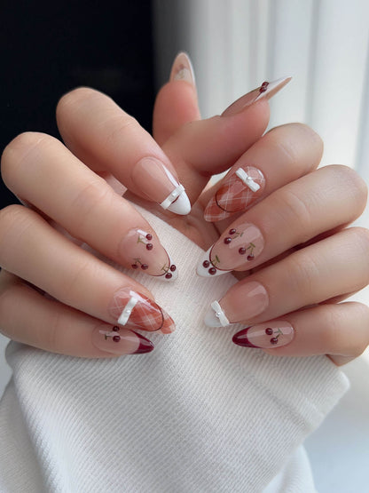 Cherry Miss Reusable Press On Nails