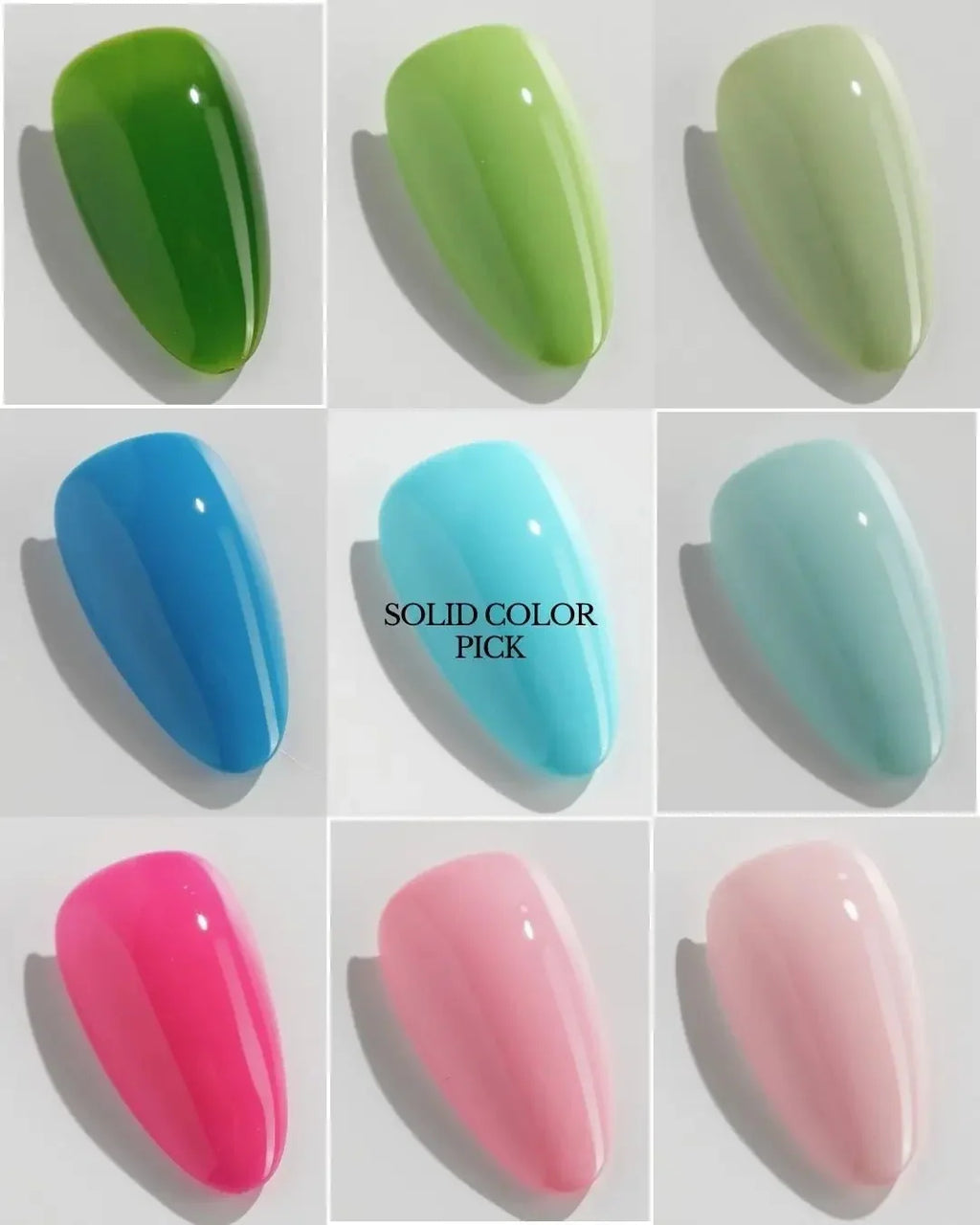 Custom Solid Color Reusable Press On Nails