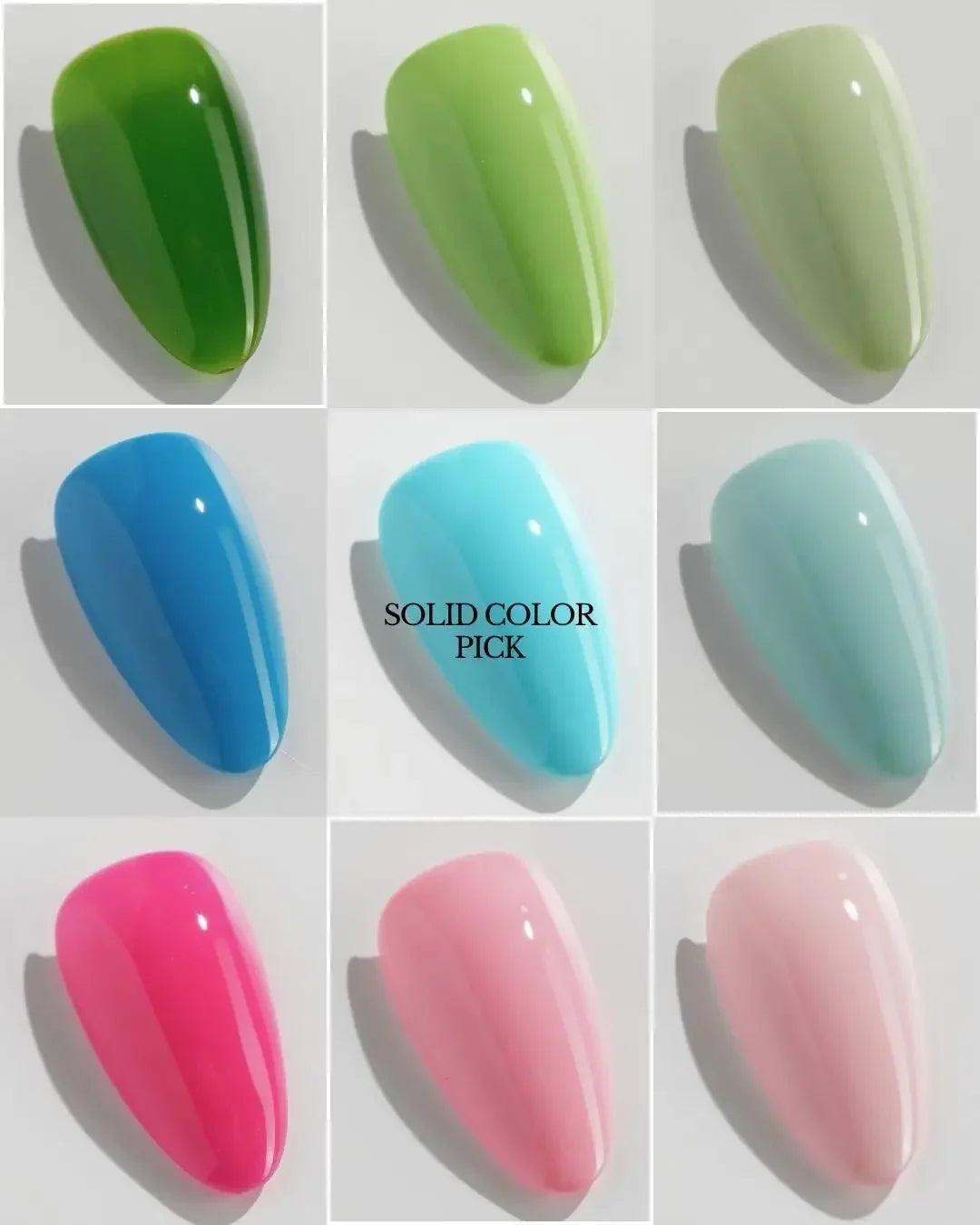 Custom Solid Color Reusable Press On Nails