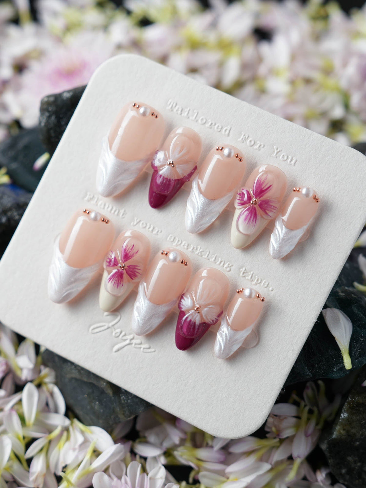 Duchess Purple 3D Floral Press On Press On Nails