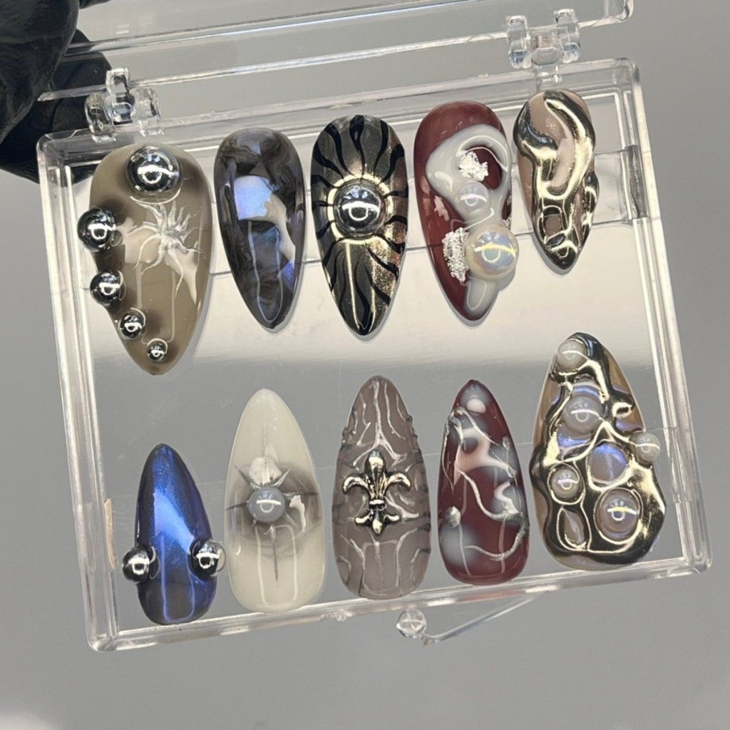Eldritch Chrome Handmade Press On Nails
