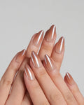 Caramel Chrome Reusable Press On Nails