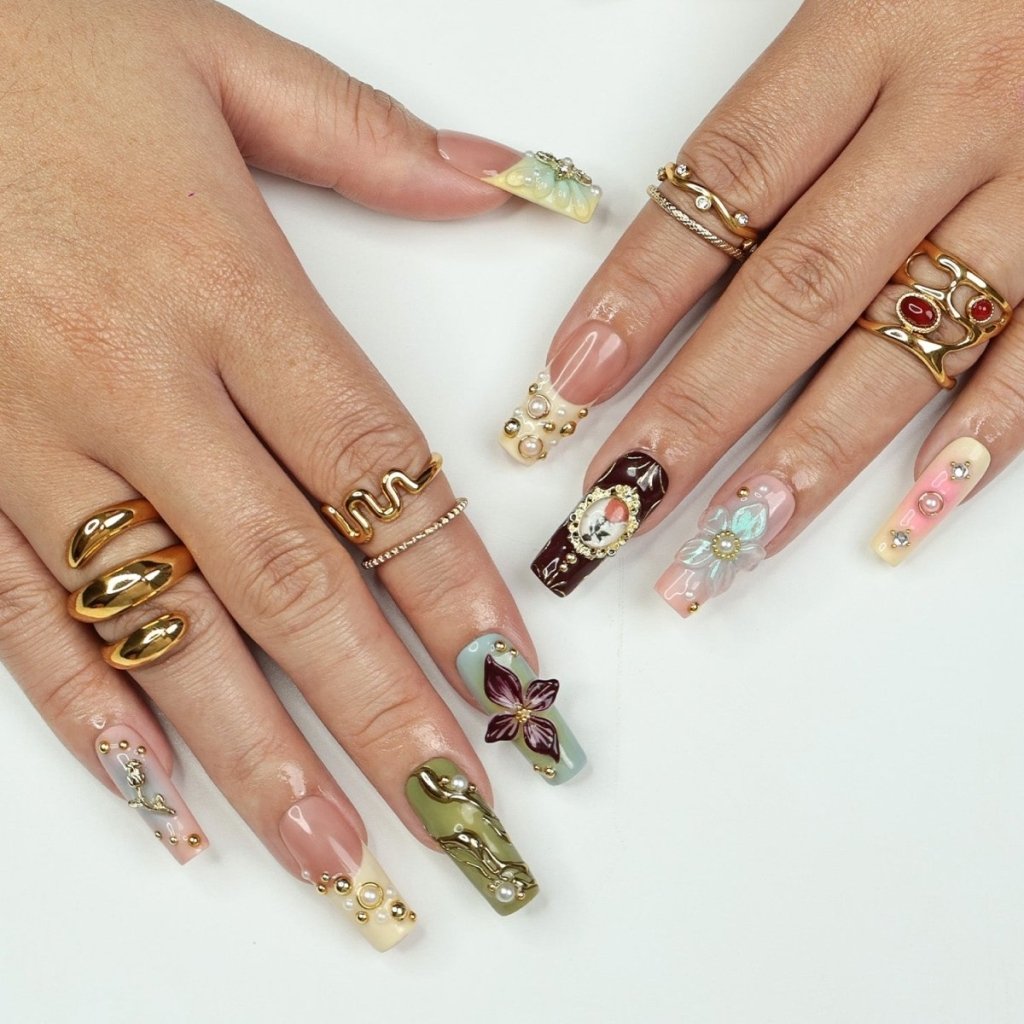 Elysian Green Handmade Reusable Press On Nails